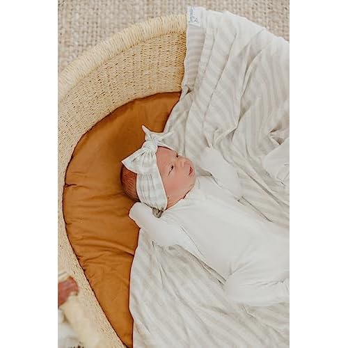 Copper Pearl Baby Bows: Stylish Headbands for Baby Girls, Premium Soft and Stretchy Baby Headbands, Perfect for Newborns, Trendy Designs - Coastal