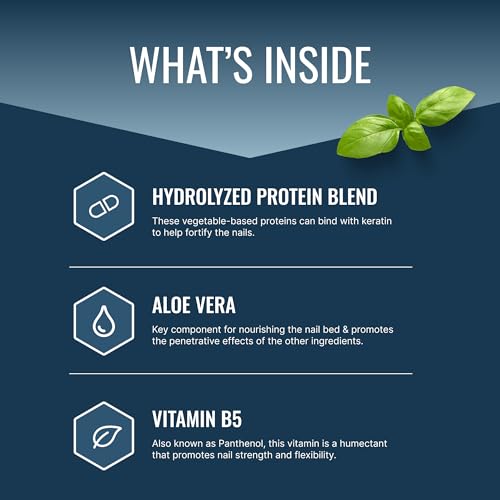 Approved Science Nail Protein - Strengthen, Lengthen, Protect, Hydrate - Keratin Boosting Formula - Aloe Vera, Hydrolyzed Vegetable Protein, Lavender - 0.5 fl. Oz - 1 Bottle - Vegan