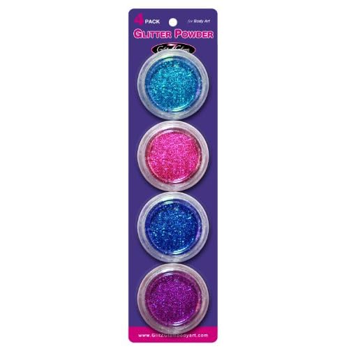 Glitter Tattoo Refill Popular Four - Hypoallergenic and Dermatologist Tested! -Extra Large Glitter for Glitter Tattoos & Children Temporary Tattoos