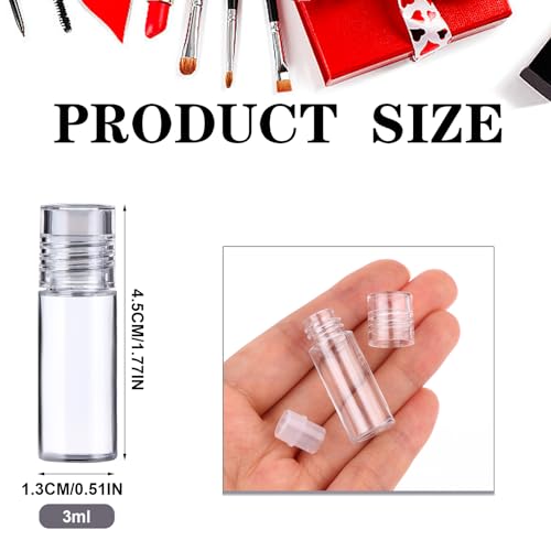 20Pcs Mini Clear 3ml Loose Powder Container Plastic Bottle Empty Cosmetic Sifter Loose Powder Jars Container Refillable Bottle