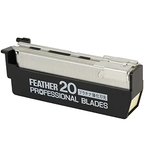 Feather Artist Club Pro Super Single Edge Razor Blades For Men - Barber Accessories for Thick, Coarse Beard Hair - Fits All Artist Club Straight Razor Handles (5 Pack of 20)