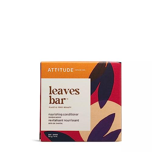 ATTITUDE Nourishing Conditioner Bar, Natural Origin, Repair and Protect, Avocado oil & Shea Butter, Vegan, Sandalwood, 4 Oz