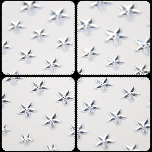 3 Sheets Self Adhesive Face Gems for Makeup Star Rhinestone Stickers Hair Gems Bling Jewels for Face Eyes Crafts Home Decor Scrapbooking Embellishments 5mm/7mm/10mm(Silver Rhinestones)