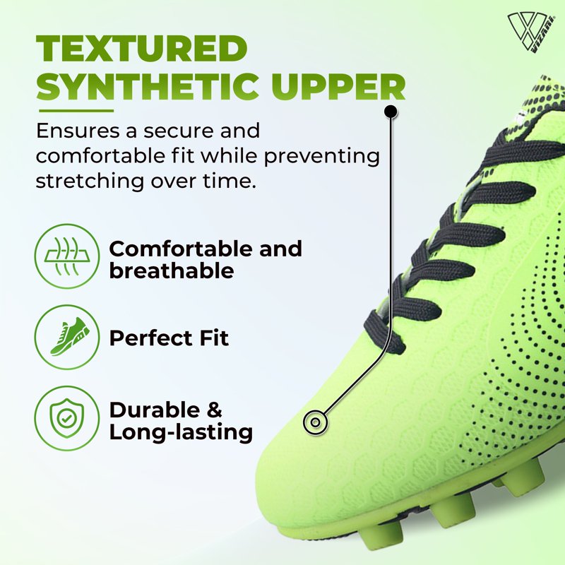 Youth Soccer Cleats - Vizari Stealth Firm Ground Kids Football Shoes
