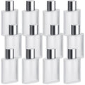 Tessco for you 12 Pcs 50ml / 1.7 Ounces Frosted Glass Bottle Perfume Atomizer Refillable Spray Empty Perfume Dispenser Fine Mist Atomizer Cosmetic Container for Travel Men Women(Silver Gray)