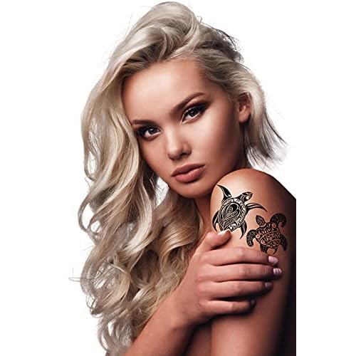 Turtle Tattoos Temporary Tattoo Ocean Tatuajes Temporales Men Turtles Sea Animal Temporary Tattoos for Adults Adults Long Lasting Realistic Fake Tattoos for Women,6 Pcs