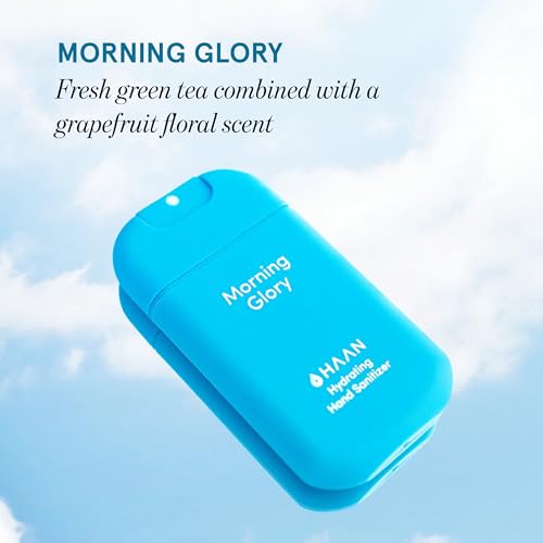 HAAN Hydrating Hand Cleansing Spray with Lanyard - Hydrating Cleansers - Moisturizes and Refreshes - Travel Size - Morning Glory - 2 pc