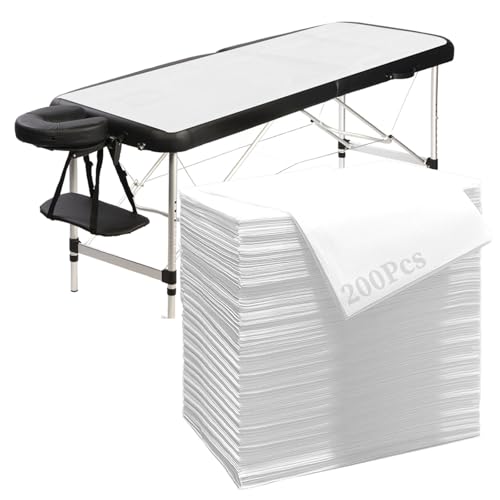 Disposable Bed Cover 31.5 * 71 inches, 200 Pieces White, Thick Breathable Non-Woven Massage Bed Sheet, Suitable for Hydrotherapy, Beauty Salons, Hospitals