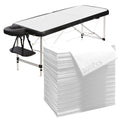 Disposable Bed Cover 31.5 * 71 inches, 200 Pieces White, Thick Breathable Non-Woven Massage Bed Sheet, Suitable for Hydrotherapy, Beauty Salons, Hospitals
