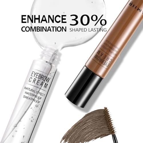 AMIIR Eyebrow Gel Mascara Up to 10 Hours Temporary Coloring Volumizing Enhance Color & Shape Eye Brow Fill In Sparse Brush Tamp Waterproof Long-Lasting, 2 Count, Auburn