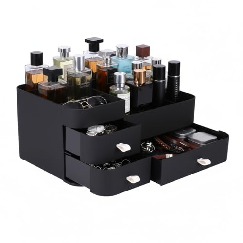 Cologne Organizer for Men, Perfume Organizer, Cologne Stand, Makeup Holder, Bathroom Counter Storage, Bathroom Decor, Gifts for Men, Black