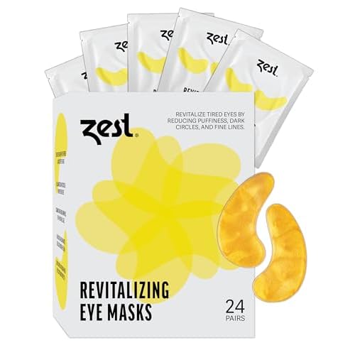 ZEST Under Eye Mask w/Collagen & Hyaluronic Acid - Gel Patches Brighten & Reduce Puffy Eyes, Dark Circles, Wrinkles, Undereye Bags - Bridesmaids & Birthday Gift for Women (24 Pairs, Gold)