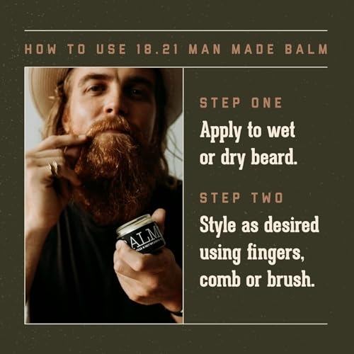 18.21 Man Made Man Spiced Vanilla Beard Oil & Beard Balm - Set Bundle, All Hair & Skin Types for Men, Strengthens and Moisturizes in a Manly Aroma