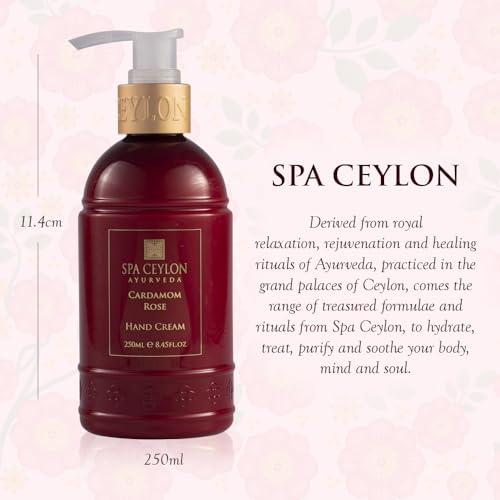 SPA CEYLON Cardamom Rose Hand Cream | Nourishing Hand Moisturizer with Mango Butter, Kokum Butter & Rice Bran | Uplifting Natural Hand Care for All Skin Types