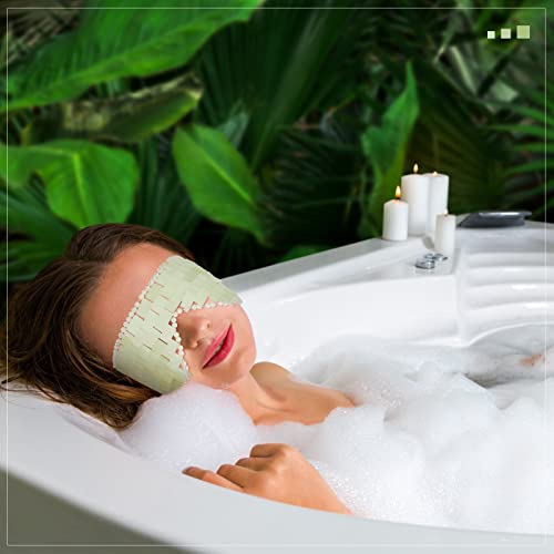 Hercicy 2 Pcs Jade Eye Mask Green Jade Stone Facial Cooling Mask for Alleviate Puffiness Face Massage Relax Eyes Relieve Migraine Meditation Beauty (White, Light Green)