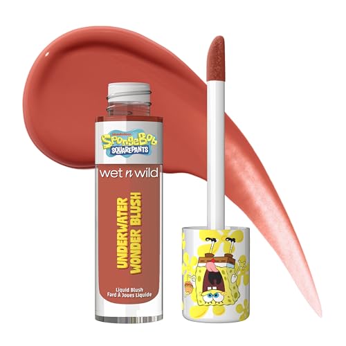 wet n wild SpongeBob Underwater Wonder Liquid Blush, Buildable Shimmery Gel Formula with Seamless Blend & Matte Finish ? Perfect Square
