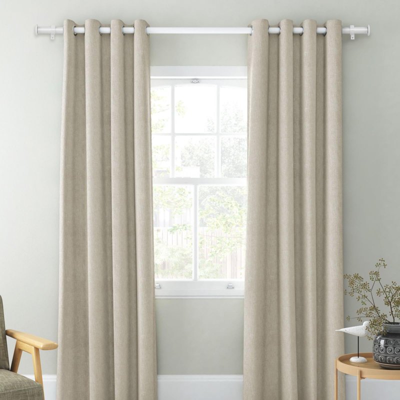 Adjustable 1-inch Metal Curtain Rod Set with Finials for Windows