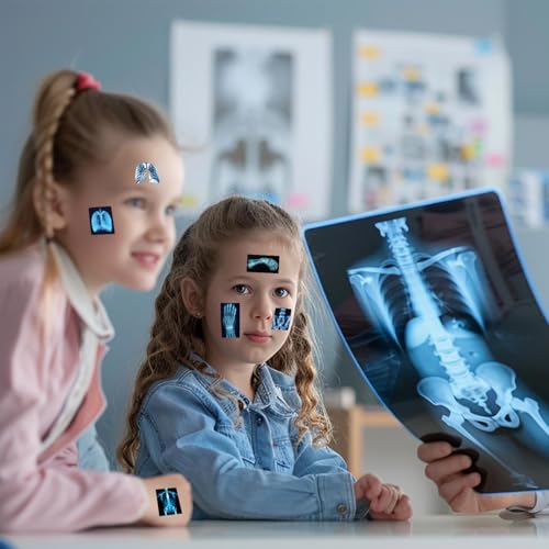 144PCS Radiology X Ray Temporary Tattoos Stickers Radiology Themed Party Favors Supplies Birthday Party Decorations