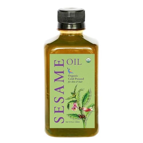 DAANA Sesame Oil for Skin: Certified USDA Organic, Extra Virgin, Cold Pressed (12 fl oz)