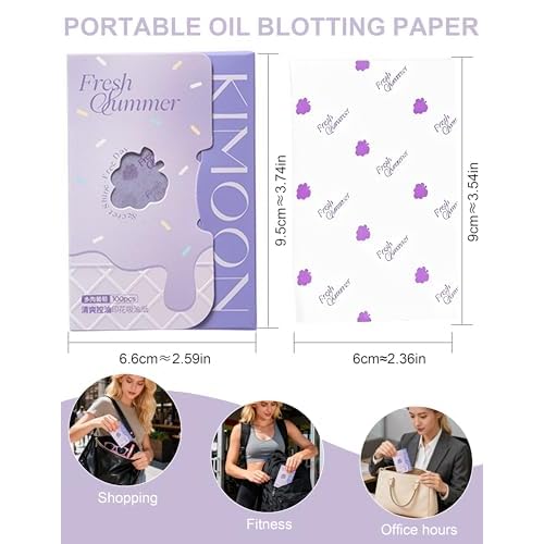 600 Sheets Oil Blotting Paper with Patterns - Absorbs Excess Face Oil, Controls Shine, Gentle for Makeup Use