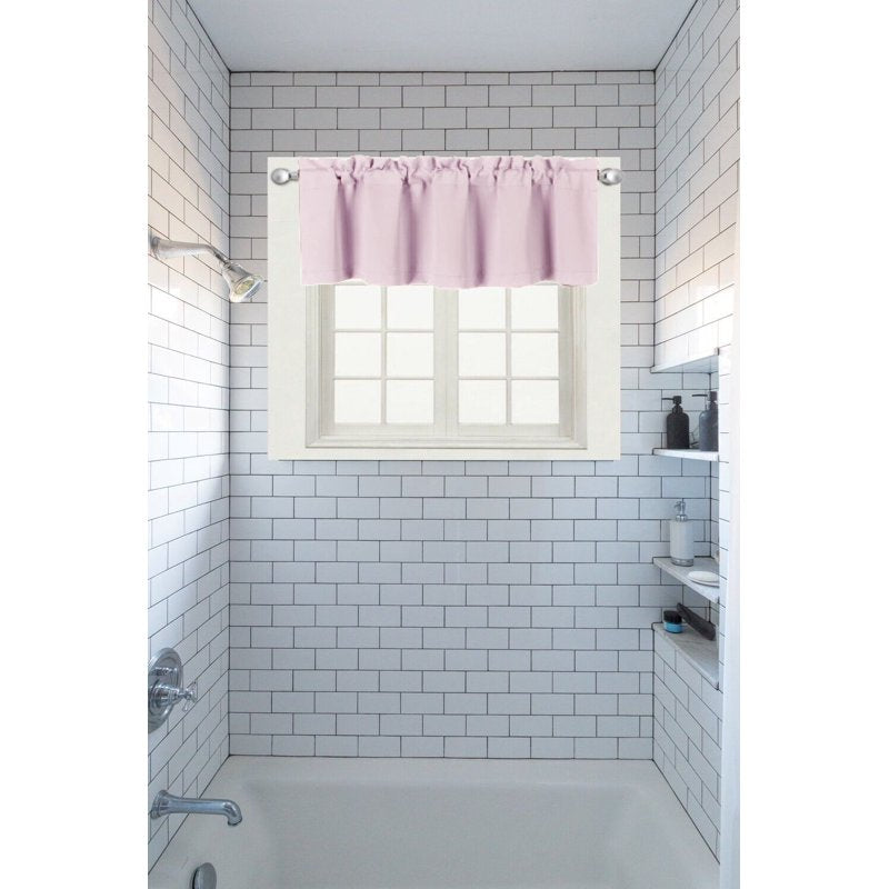 Modern Pink Blackout Valance Curtains 54 x 18 Inch - Rod Pocket Window Treatment