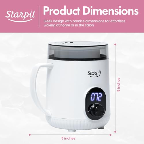 Starpil Wax Warmer - Digital Mini Wax Warmer for Hair Removal 8.4oz / 238g ? Best for Hard Wax Beads ? Use for Hair Removal ? Adjustable Temperature Wax Pot for Facial Hair (White)