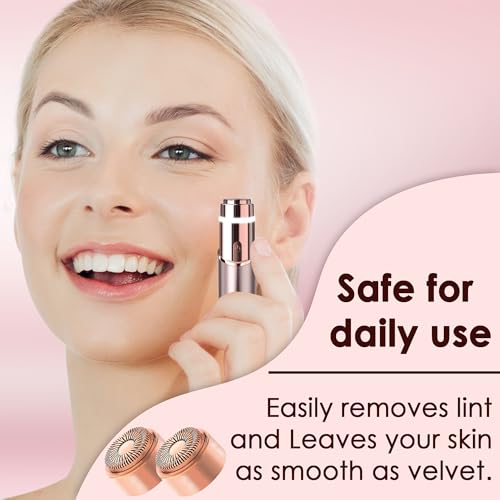 Gen 3 Replacement Heads for Flawless Finishing Touch Facial Hair Removal, Painless Replacement Blades for Face with Gurelax Flannel Bag