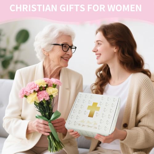 Christian Gifts for Women Faith,Spiritual Gifts for Females,Religious Gift for Female Unique Secret Sister Gift For Women Christian for Female,Mom, Sister,Friends,Grandma,Wife w/Bible Verse Jar(white)