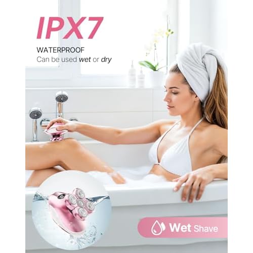 Electric Razors for Women, 5-in-1 Rechargeable Body Shaver - Waterproof Wet Dry Hair Remover - Trimmer for Lady Face Underarms Bikini,Lips,arms, Legs