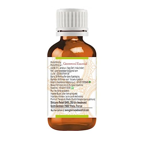 Greenwood Essential Moringa Oil (Moringa oleifera) | Cold Pressed | Natural | Undiluted | For Diluting Essential Oils | For Skin & Massage | Men & Women | 30ml (1 oz)