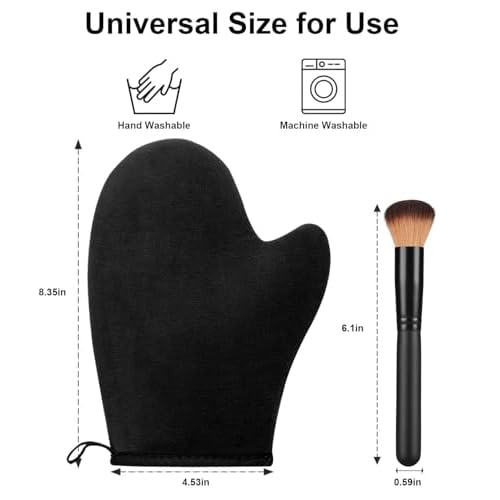 Tanning Mitt Self Tanner Mitt 2 in 1 Set Self Tanning Mitt ? Self Tan Mitt Tanning Glove Tanning Mitts Self Tanner Brush for Self Tan Mit for Streak-Resistant Tanning Application for Face,Body