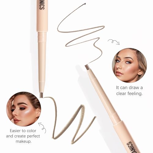 Eyebrow Pencil Makeup£¬The Most Ingredients Are Organic or Natural £¬Medium Brown,Waterproof Eyebrow Pencil£¬Dual-Sided Eyebrow Brush For It Face Makeup Cosmetics (104 Medium Brown)