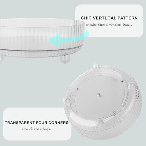 Anyoifax 360 Rotating Makeup Organizer Perfume Tray Skincare Holder Spinning Cosmetic Storage Bathroom Countertop Organizer Lazy Susan Turntable for Dresser, Vanity, Kitchen, Large Clear