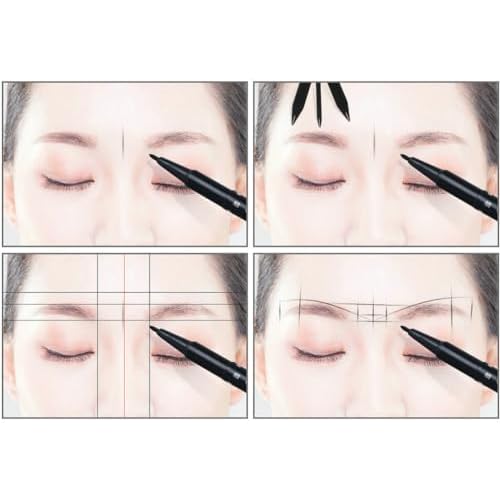 Brow Measuring Tool for Mapping, Stainless Steel Compass Eyebrow Ruler for Microblading Eyeliner Semi Permanent Makeup (Golden)