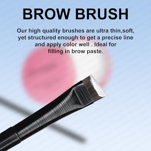 20g White Brow Mapping Paste£¬ Brow Contour Paste Brow Lip Shape Position Tool, 2pcs Eyebrow Brush Kit, Mapping Tool for Sketching Contouring the Eyebrow and Lip (Pink Tin Kit)