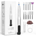Electric Nail Drill Cordless, TOUCHBeauty Electric Nail File Machine Professional 12 in 1 for Acrylic Gel Nails, Manicure Pedicure Kit for Polishing Rechargeable (Silver)