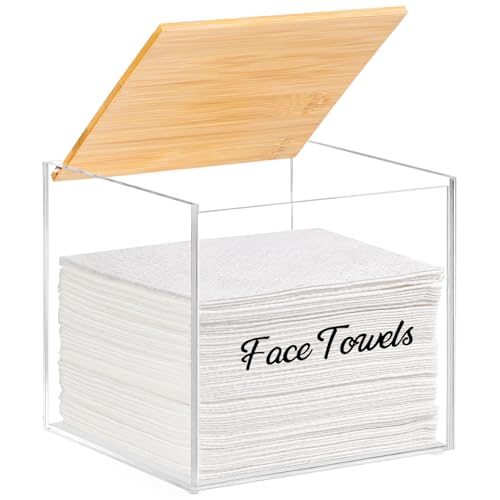 Acrylic Disposable Face Towel Holder, Clean Towels XL Box Intented for Clean Face Towels XL, Facial Towel Container Dispenser for Bathroom