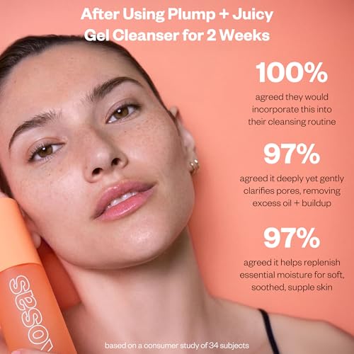 Kosas Plump + Juicy Comfy Clean Gel Cleanser ?Hydrating Face Wash for All Skin Types, Deep Clean & Moisturize, Soap & Sulfate Free, with Hyaluronic Acid, Panthenol & Beta Glucan?
