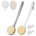 2 Pack Shower Brush for Back, 14in Body Brush Long Handle Back Scrubber, Soft Bristles Shower Brush for Men & Women, Bath Scrubber with Scalp Massager Shampoo Brush and Mini Exfoliating Brush (2 Pack)
