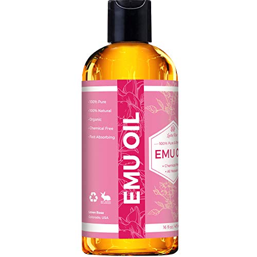 Leven Rose Emu Oil 100% Pure Natural Scar Minimizer Anti Aging Skin Moisturizer 16 oz