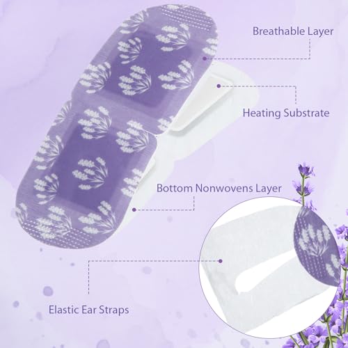 50 Pcs Steam Eye Masks for Dry Eyes Lavender Self Heated Steam Warm Eye Mask Heated Disposable Eyes Masks for Dark Circles, Puffy, Relief Stress, Fatigue Relaxation Gifts