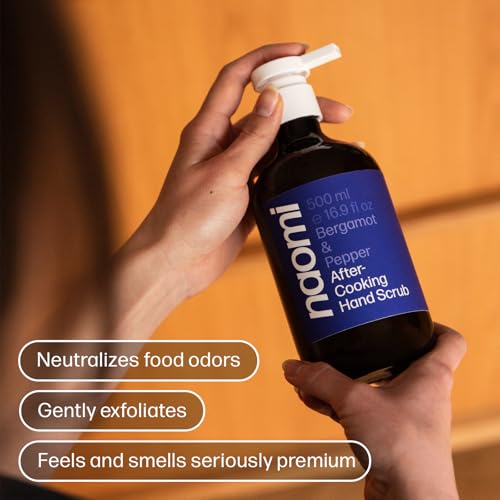 Naomi After-Cooking Hand Scrub | Exfoliating Hand Wash | Odor Neutralizing Kitchen Soap (Bergamot & Pepper)