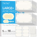 XXL Pimple Patches for Body, Large Acne Patches, 5 Sizes Big Hydrocolloid Bandages for Back, Chest, Shoulders Zit Breakouts, Blemish Stickers for Face (Oval, Dot 110 Count)