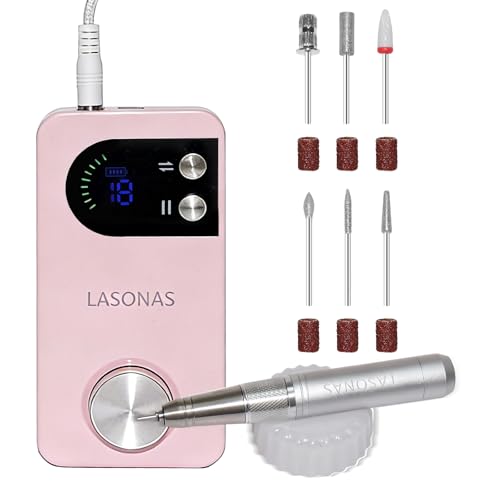 Electric Nail Drill Machine Professional, 40000 RPM Cordless Nail File Low Noise, Portable Rechargeable Nail Drill with Bits Kit for Acrylic Gel Nails Manicure & Removal
