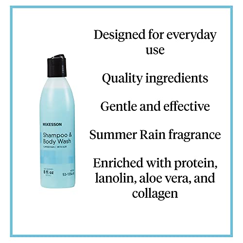 McKesson Body Wash and Shampoo with Aloe, Summer Rain Scent, 8 oz, 1 Count