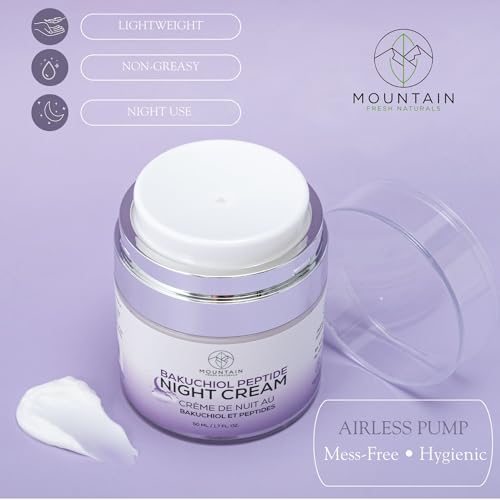 Bakuchiol Peptide Night Cream ? Retinol Alternative with Peptides, Ceramides & Niacinamide ? Fragrance-Free, Pregnancy-Friendly, Airless Pump Moisturizer (50 mL / 1.7 fl oz)