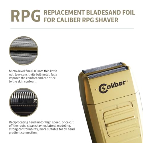 RPG Shaver Replacement Foil and Cutter - Professional Titanium Foil and Blade for RPG Electric Shavers - Close Shaving Replacement Head for Barber or Personal Men's Hair Shaver