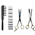 Scissor Clipper Over Comb Hair Cutting Tool - Barber Hair Cutting kit - DIY Home Hair Cutting Guide Comb Set (Jumbo Value-Pack, Black)