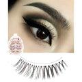 Black & Brown Mixed Strip Lashes?Reusable 15 Times, Ultra-Thin Band for Small/Monolid Eyes, Realistic 2-Tone Blend for Daily Natural Look 4-Pair