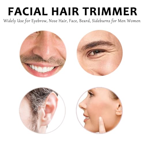 Nose Ear Hair Trimmer for Men ? Eyebrow Hair Razor 2-in-1 Rechargeable Dual-Edge Face Shaver for Face Nose Peach Fuzz for Women